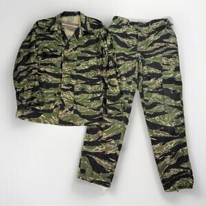 VTG TruSpec Tiger Stripe Camo Pants & Jacket Mens Size Medium Regular Military